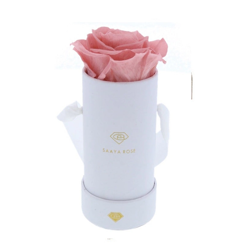 Custom Small Rigid Paper Tube Round Flower Box for Single Rose Packaging