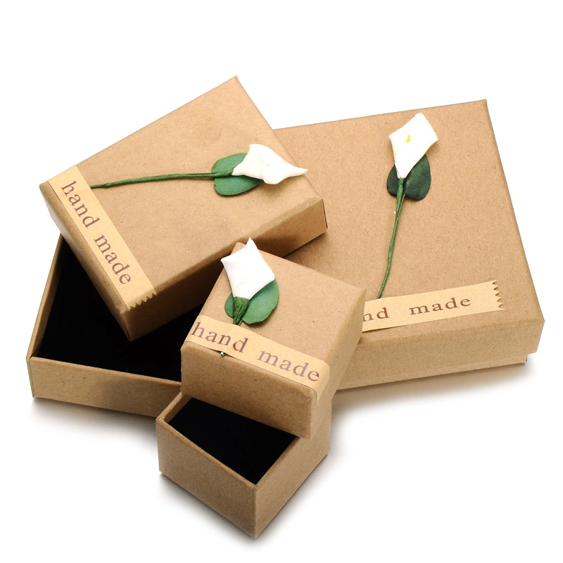 Wholesale Kraft Paper Flower Box Custom Jewelry Gift Necklace Ring Bracelet Package Box